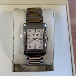 Anne Klein New York Gold-Tone Stainless Ladies Quartz 12/7745SVTT NEW
